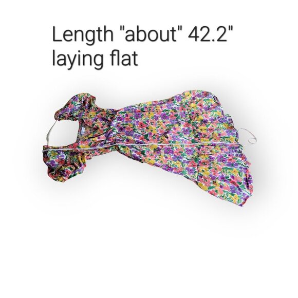 Lilac Floral Puff-Sleeve 100% Cotton Midi Dress - New York & Co M - Picture 9 of 12